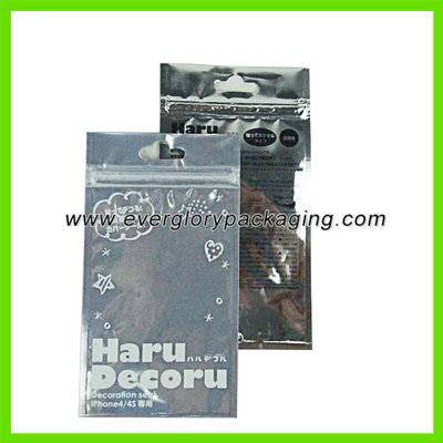 Custom Printed Foil Zipper Lock Bag for Cell Phone Cover Packaging