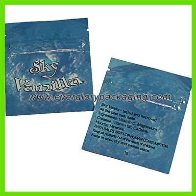 ISO9001 Custom Printed Aluminium Foil Zipper Bag For Bath Salt Pack