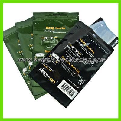 SGS Plastic Zipper Bag For Hang Wash Bag Pack