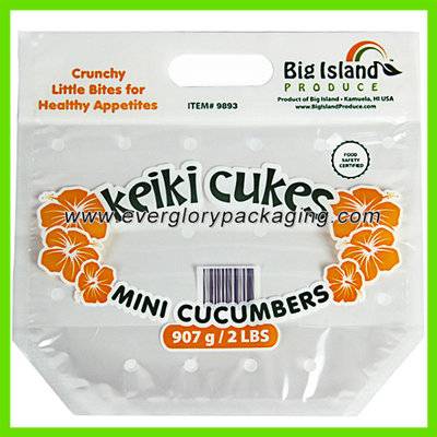 Plastic Stand Up Vented 2LB Mini Cuke Pouch Bag