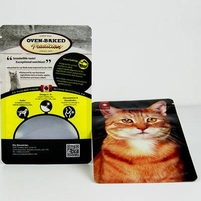custom printed stand up pet food bag with ziplock