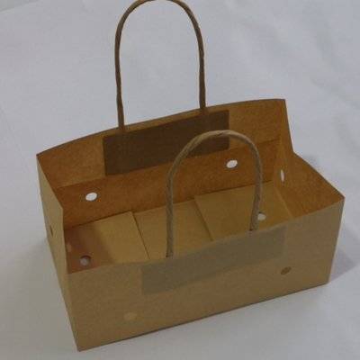 100% Brown Kraft Paper Grape Bag with Twisted Paper Handle