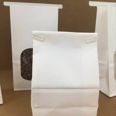 White Kraft Paper Bag with Window and Tin Tie