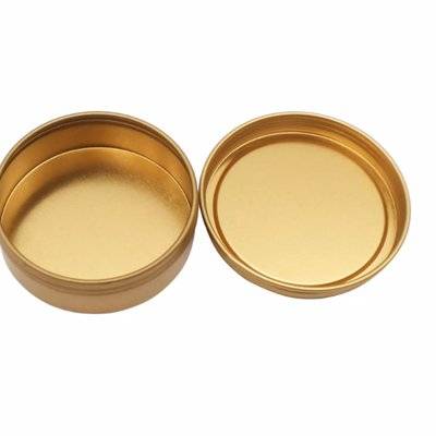 2OZ gold round shaped small tin cans for candles