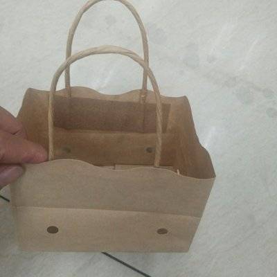 wet strength cherry tomato paper bag with ventilation and brown handle