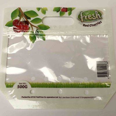 printed plastic cherry bag with zipper