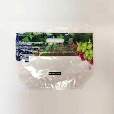 printed plastic table grape packaging bag with zipper