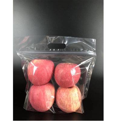 Plastic recyclable fresh produce packaging bags with zipper for apples