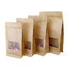 Kraft paper box pouches with window and zip