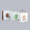 Eco-friendly white kraft SOS paper bags with handle