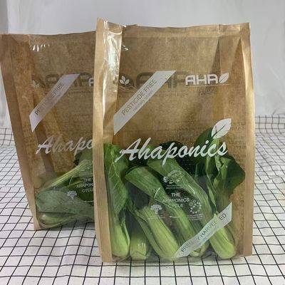 Custom printed breathable brown paper vegetable bags