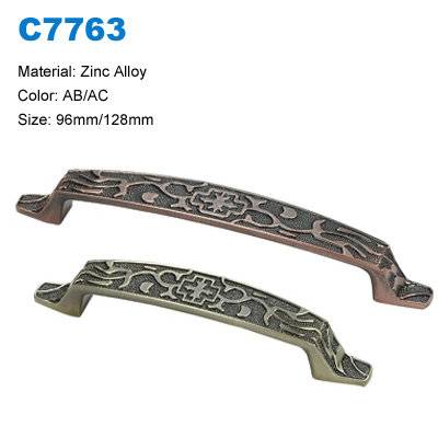 Economic Cabinet Handle Zinc Furniture pull Antique handle dress pull factory  C7763