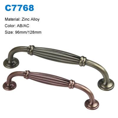 Economic Cabinet Handle Zinc Furniture pull Antique handle cupboard handle factory  C7768