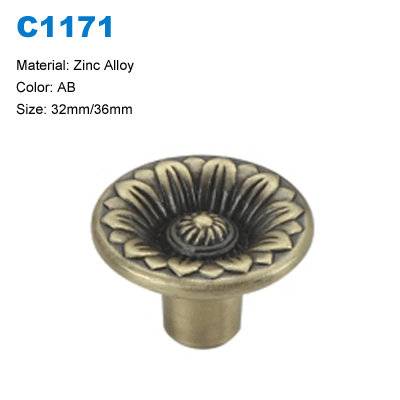 Economic Cabinet handle Zinc Furniture Knob Antique knob supplier C1171