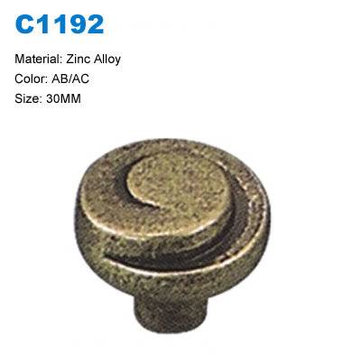 Gabinete Económico Knob zinc manija de los muebles antiguos de la fabrica de China c1192 perilla