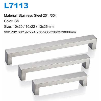 Stainless Steel cabinet pull handle SS Decorative handle Hardware L7113