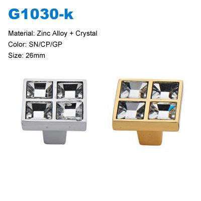 Pomo de cristal Gabinete Zamak muebles Perilla Perilla decorativos fábrica Betterbyday G1030K hardware