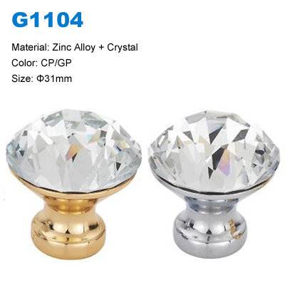 Pomo de cristal Gabinete Zamak muebles Perilla Perilla decorativos fábrica Betterbyday G1104 hardware