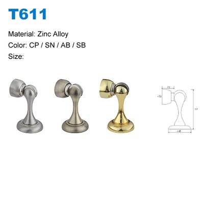 With magnetic Zamak strong magnetic door stoper factory T611, sliding door stopper