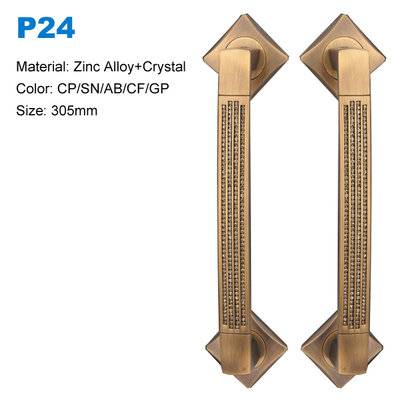 Euro design door pull  handle  Decorative door handle zamak zinc alloy door handle with stone Door pull factory P24