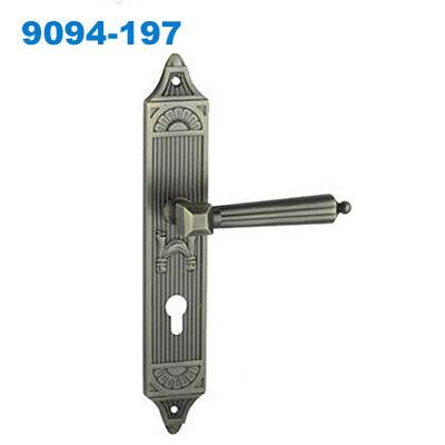 zamak exterior door handle/door handle lock/plate handle/замки/Par de maçanetas com roseta 9094-197