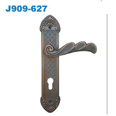 zinc door handle/ plate door handle/door lock/двери металлические ручки/Maçanetas em Zamac  J909-627