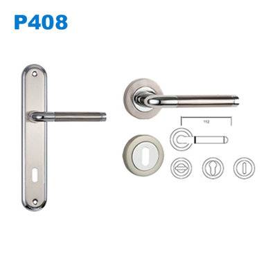 zinc door handle/plate door handle/door lock/двери межкомнатные ручки/Maçanetas em Inox  P408