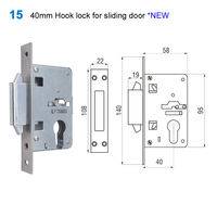 lock body/cylinder lock/door lock/Okna i Drzwi /замков киев 15 40mm Hook lock for sliding door*NEW