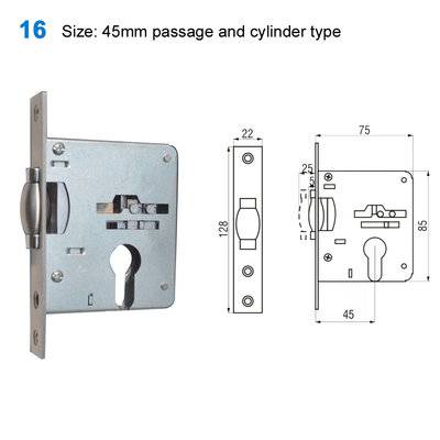 lock body/cylinder lock/door lock/Okna i Drzwi /замков киев 16 Size:45mm passage and cylinder type