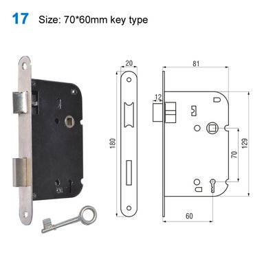 mortice lock/mortise lock/yale lock/TÜRSCHLIESSER/Ручки замки  17 Size:70*60mm key type