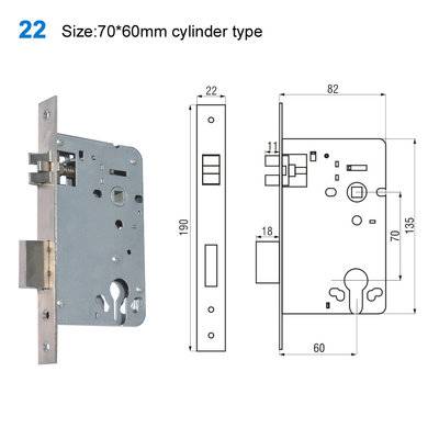 lock body/cylinder lock/door lock/Szyldy drzwiowe/дверные замки 22 Size:70*60mm calinder type