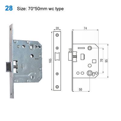 lock body/door handle lock/lock mechanism/Okna i Drzwi /замков киев 28 Size:70*50mm wc type