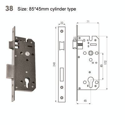 exterior door lock/security lock mechanism/yale lock/Portal/замки 38 Size:85*45mm cylinder type