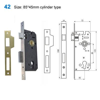 lock body/door handle lock/lock mechanism/Portal /замки 42 Size:85*45mmand cylinder type