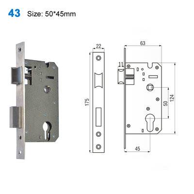 exterior door lock/security lock mechanism/yale lock/Okna i Drzwi/замков киев 43 Size:50*45mm