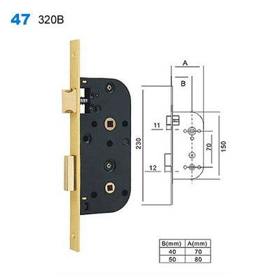 lock body/door handle lock/lock mechanism/drzwi zewnetrzne /Conjuntos de Entrada 47320B