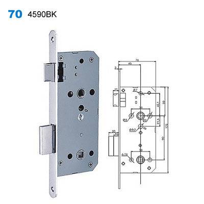 lock body/door handle lock/lock mechanism/Drzwi egoline /двери входные  70 4590BK