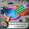 Inflatable indoor or outdoor water slide amusement park, huge inflatable fantasy prawn pool