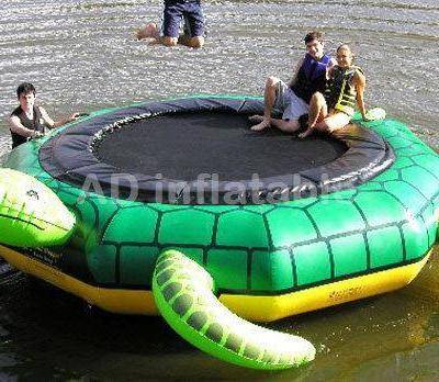 Top quality sea turtle inflatable aqua trampoline, children inflatable water slides for sale