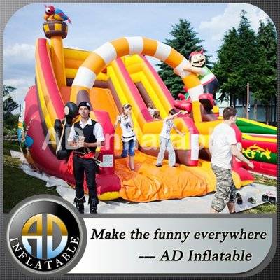 Kids pirate inflatable slide 10 meter/jumping inflatable castles/inflatable bouncy house