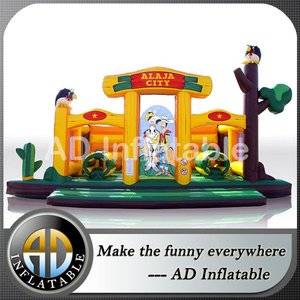 Western inflatable trampolines,Obstacle challenge inflatables,Air obstacle course for kid
