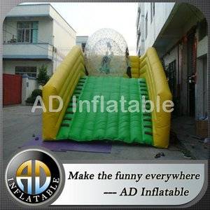 Inflatable zorb ball slide,Inflatable zorb ramp,Long zorb ball ramp,giant hamster ball for humans,giant blow up hamster ball
