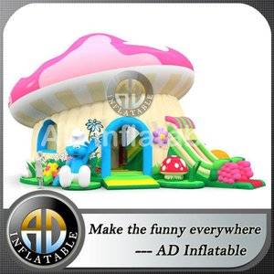 Mushroom inflatable slide,Bouncy slide smurf,Commercial inflatable game,customized inflatable house,inflatable house design