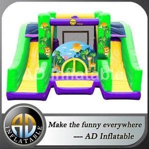 Double Slide Inflatable Castle,Jungle Bounce and Slide,New inflatable for 2015,funny safe Inflatable Castle,Inflatable Castle supplier,Inflatable Castle wholesale