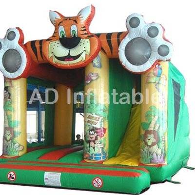 Animal bounce house with roof China inflatable bouncy slide manufacturer
