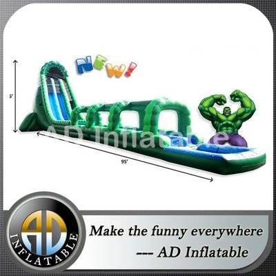 Biggest hulk water slide, green hulk long slip and slide