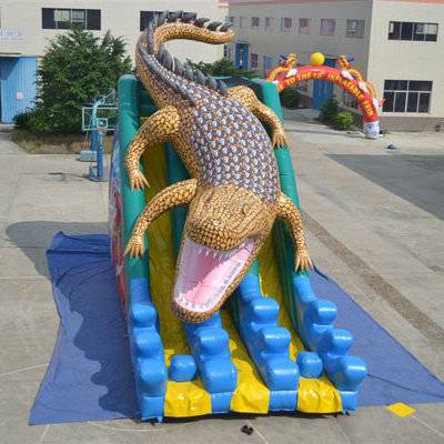 Dual lane giant crocodile water slide, alligator splash water slide
