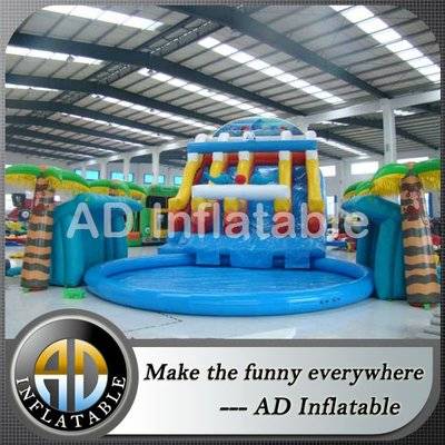 Dolphin jungle Water Park Giant Inflatable Pool Water Slide for Sale