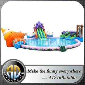 Swimming water slides,Inflatable giant water park,Octopus water park