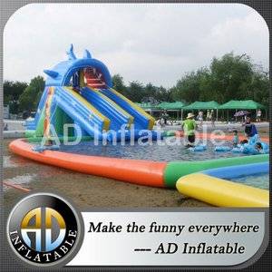 Swimming pools with waterslide,Inflatable water pool park,Giant inflatable pool park